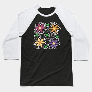 Flying Flowers Baseball T-Shirt